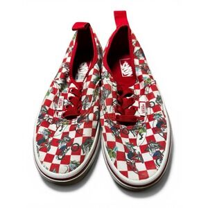 Vans Kids 2 Red Checkerboard BMX Slip On Sneakers Elastic Lace